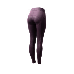 Reitleggings Horze Maia Vollbesatz Damen Schwarze Pflaume Lila