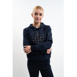 Hoodie Harcour Samy Marine-Mosaik Marineblau