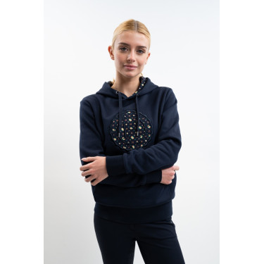 Hoodie Harcour Samy Marine-Mosaik Marineblau