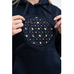 Hoodie Harcour Samy Marine-Mosaik Marineblau