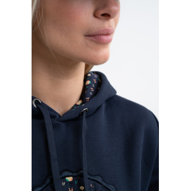 Hoodie Harcour Samy Marine-Mosaik Marineblau