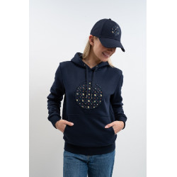 Hoodie Harcour Samy Marine-Mosaik Marineblau