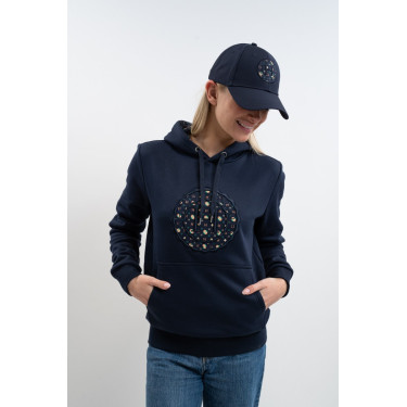 Hoodie Harcour Samy Marine-Mosaik Marineblau