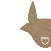 Technische Stoff-Fliegenhaube mit Equestro-Logo Sand / Weiß Beige