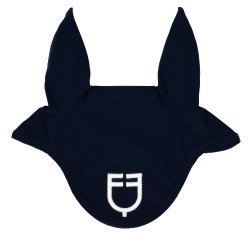 Technische Stoff-Fliegenhaube mit Equestro-Logo Marine / Weiß Blau