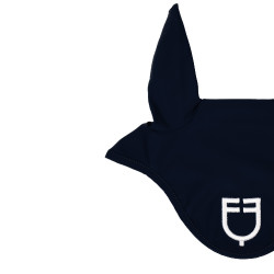 Technische Stoff-Fliegenhaube mit Equestro-Logo Marine / Weiß Blau