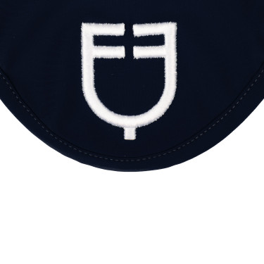 Technische Stoff-Fliegenhaube mit Equestro-Logo Marine / Weiß Blau