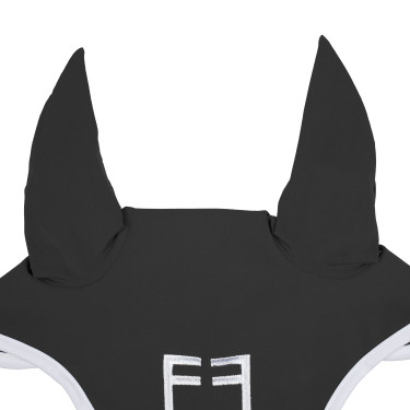 Fliegenhaube aus technischem Gewebe White Line Edition Equestro Asphalt Grau