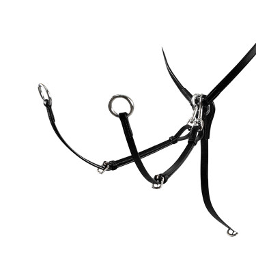 Brustblatt aus verstellbarem Leder Equestro Schwarz