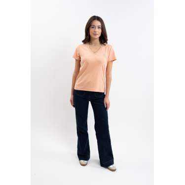 Damen-T-Shirt Harcour Taraza Aprikose Orange Damen-T-Shirt Harcour Taraza Aprikose Orange