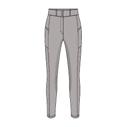 Reithose Easy Rider Amaya FullGrip Ausgewaschenes Grau