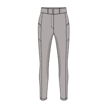 Reithose Easy Rider Amaya FullGrip Ausgewaschenes Grau