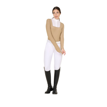 Wettkampf-Poloshirt Damen Langarm mit Knöpfen Equestro Wettkampf-Poloshirt Damen Langarm mit Knöpfen Equestro