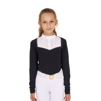 Wettkampf-Poloshirt Mädchen mit Strass Equestro Rosen-Cameo Rosa Wettkampf-Poloshirt Mädchen mit Strass Equestro Rosen-Cameo Rosa