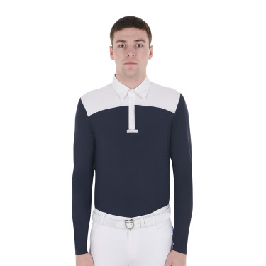 Wettkampf-Poloshirt Herren Langarm mit Knöpfen Equestro