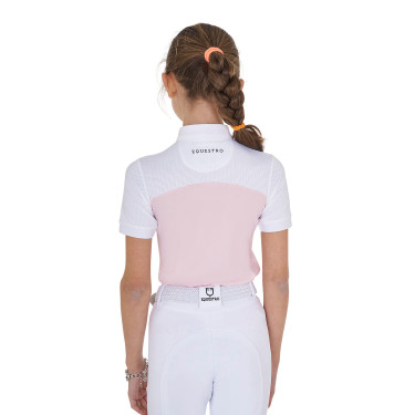 Mädchen-Turnierpolo mit kurzen Ärmeln und Knöpfen mit Mesh Equestro Mädchen-Turnierpolo mit kurzen Ärmeln und Knöpfen mit Mesh Equestro