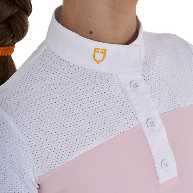 Mädchen-Turnierpolo mit kurzen Ärmeln und Knöpfen mit Mesh Equestro Mädchen-Turnierpolo mit kurzen Ärmeln und Knöpfen mit Mesh Equestro