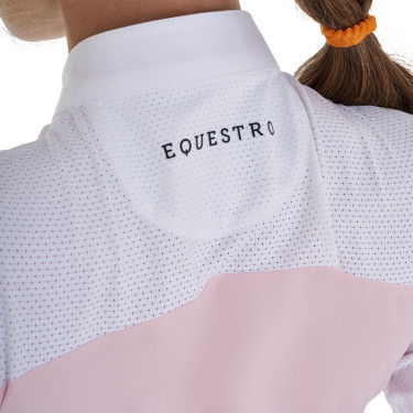 Mädchen-Turnierpolo mit kurzen Ärmeln und Knöpfen mit Mesh Equestro Mädchen-Turnierpolo mit kurzen Ärmeln und Knöpfen mit Mesh Equestro
