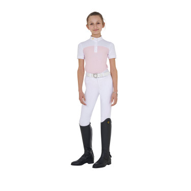 Mädchen-Turnierpolo mit kurzen Ärmeln und Knöpfen mit Mesh Equestro Mädchen-Turnierpolo mit kurzen Ärmeln und Knöpfen mit Mesh Equestro