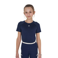 Technisches Trainings-T-Shirt für Kinder Equestro Marine Marineblau