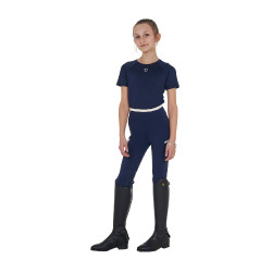 Technisches Trainings-T-Shirt für Kinder Equestro Marineblazer Marineblau