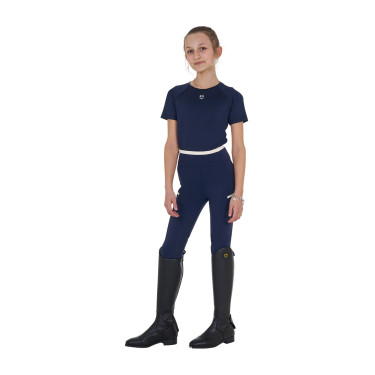 Technisches Trainings-T-Shirt für Kinder Equestro Marineblazer Marineblau