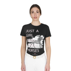 T-Shirt aus Baumwolle Equestro Damen Horse Lover
