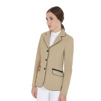 Wettkampfjacke Damen aus technischem Stretchstoff Equestro Schwarz