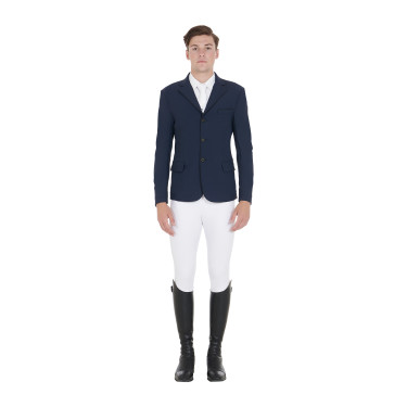 Wettkampfjacket Herren aus Stretchstoff mit Reißverschlusstaschen Equestro Marineblazer Marineblau