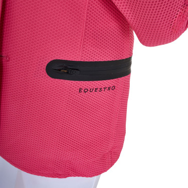 Turnierjacke drei Knöpfe Mädchen aus Mesh Equestro Geißblatt Rosa