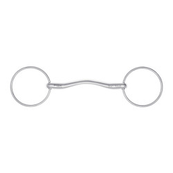Einfach gebrochenes Gebiss mit 2 Ringen Stübben 2429 Fine Line Edelstahl Mundstück 14 mm
