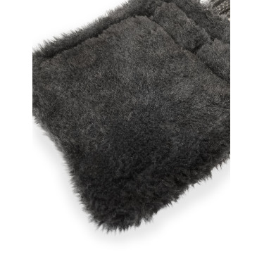 Stübben-Sattelgurt aus Kord mit gepolsterten Pads und Edelstahlschnallen Schwarz