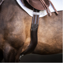 Stübben Ledergurt mit elastischen Einsätzen auf beiden Seiten Ebenholz