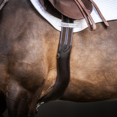 Stübben Ledergurt mit elastischen Einsätzen auf beiden Seiten Ebenholz