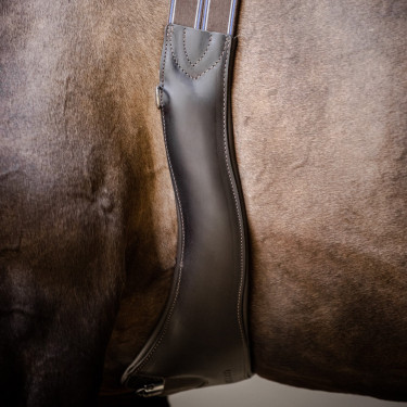 Stübben Ledergurt mit elastischen Einsätzen auf beiden Seiten Ebenholz