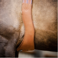 Stübben Ledergurt mit elastischen Einsätzen auf beiden Seiten Tabak Braun