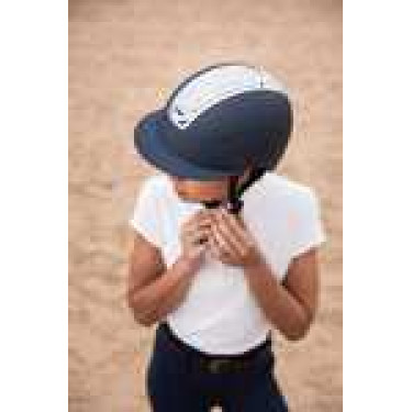 Reithelm mit Kristallverzierung Horze Arix II Dunkelblau / Silber