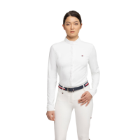 Turniershirt Tommy Hilfiger Equestrian Charlotte Damen Langarm Weiß Wei&szlig;