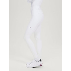 Tommy Hilfiger Equestrian Highland Hybrid Damenreithose mit Kniebesatz Weiß Weiß