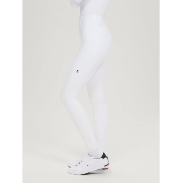 Tommy Hilfiger Equestrian Highland Hybrid Damenreithose mit Kniebesatz Weiß Weiß