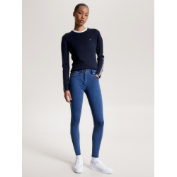Tommy Hilfiger Equestrian Queens Denim Damenreithose mit Vollbesatz Erbe Blau