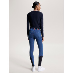 Tommy Hilfiger Equestrian Queens Denim Damenreithose mit Vollbesatz Erbe Blau