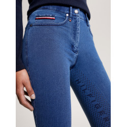 Tommy Hilfiger Equestrian Queens Denim Damenreithose mit Vollbesatz Erbe Blau