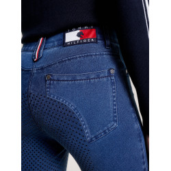 Tommy Hilfiger Equestrian Queens Denim Damenreithose mit Vollbesatz Erbe Blau