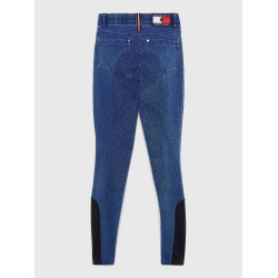 Tommy Hilfiger Equestrian Queens Denim Damenreithose mit Vollbesatz Erbe Blau