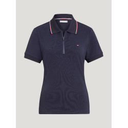 Damen Kurzarm-Zip-Polo Tommy Hilfiger Equestrian Camden