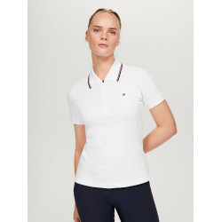 Damen Kurzarm-Zip-Polo Tommy Hilfiger Equestrian Camden