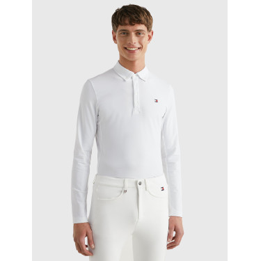 Tommy Hilfiger Equestrian Fresh Air Performance Herren-Turnierpolo mit langen Ärmeln Tommy Hilfiger Equestrian Fresh Air Performance Herren-Turnierpolo mit langen Ärmeln