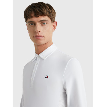 Tommy Hilfiger Equestrian Fresh Air Performance Herren-Turnierpolo mit langen Ärmeln Tommy Hilfiger Equestrian Fresh Air Performance Herren-Turnierpolo mit langen Ärmeln