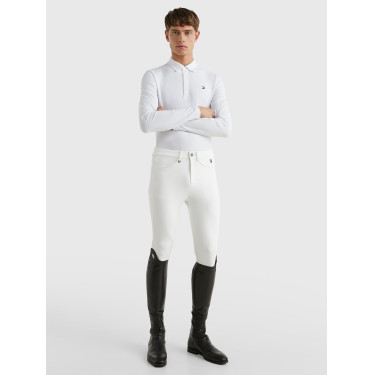 Tommy Hilfiger Equestrian Fresh Air Performance Herren-Turnierpolo mit langen Ärmeln Tommy Hilfiger Equestrian Fresh Air Performance Herren-Turnierpolo mit langen Ärmeln